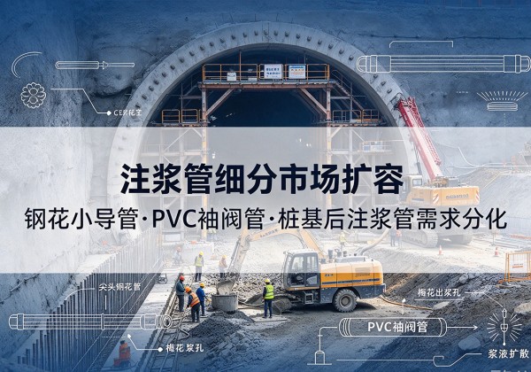 若羌注浆管细分市场扩容，隧道钢花小导管、PVC 袖阀管、桩基后注浆管需求分化